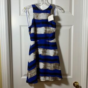 Depri Size Medium NWT dress.  Blue black & tan